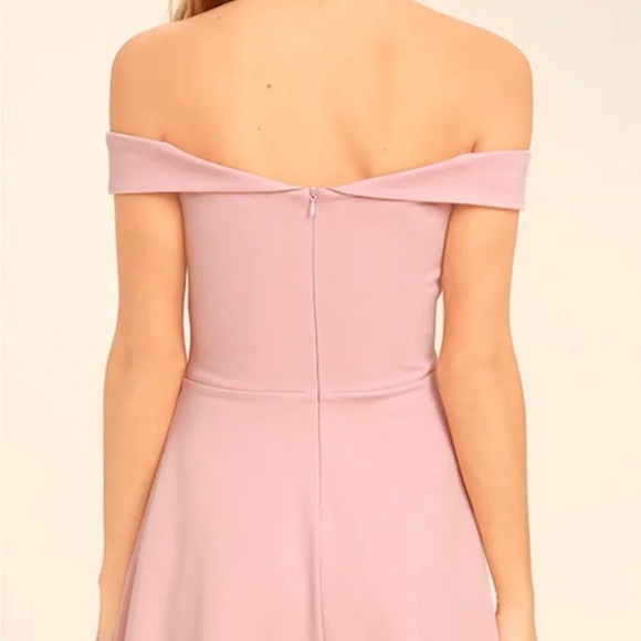 - NWT Lulus blush Off the Shoulder Skater Dress - Size Medium - Picture 2 of 16